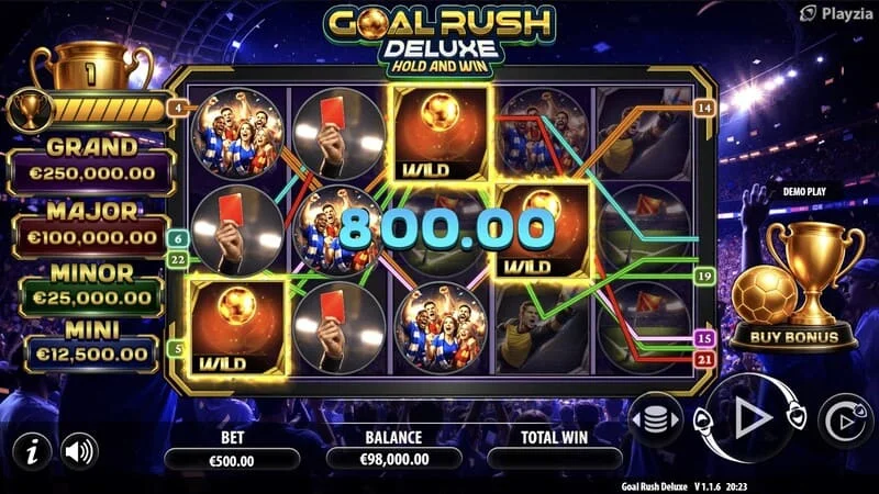 Goal Rush Deluxe - เกมหลัก, ชนะไลน์รางวัล