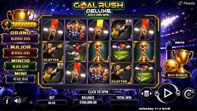 Goal Rush Deluxe - หน้าจอเกมในโหมด Free Spins